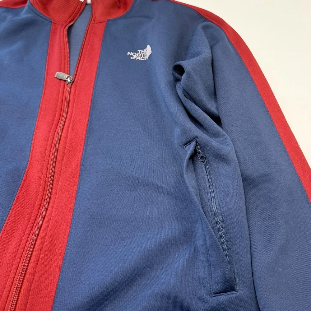 Y2K The North Face Retro Knit Track‎ Warm Up Jacket Mens M Navy Crimson White